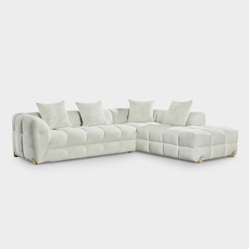Zareen Luxe Sofa Off White Right Hand Corner