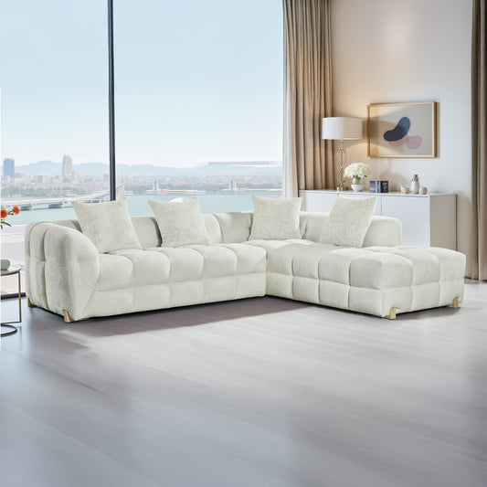 Zareen Luxe Sofa Off White Right Hand Corner