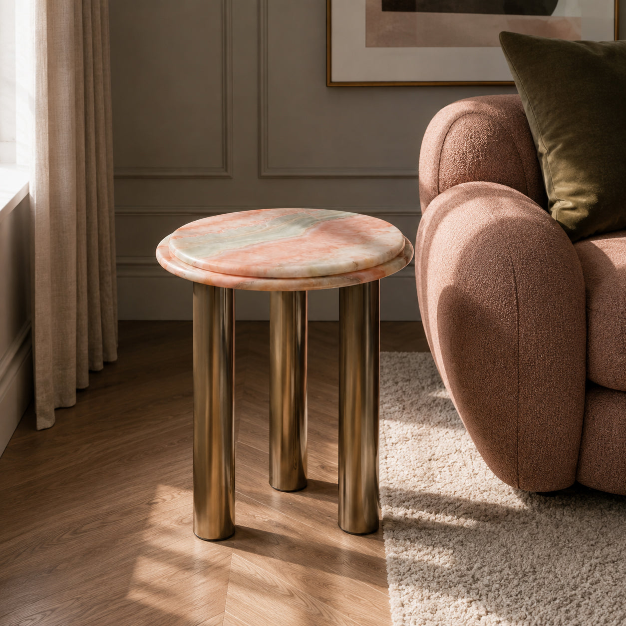 Alba Side Table Rainbow Onyx