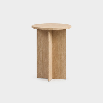 Axis Side Table-Travertine