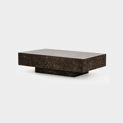 Block Coffee Table-Chocolate Marble Brown