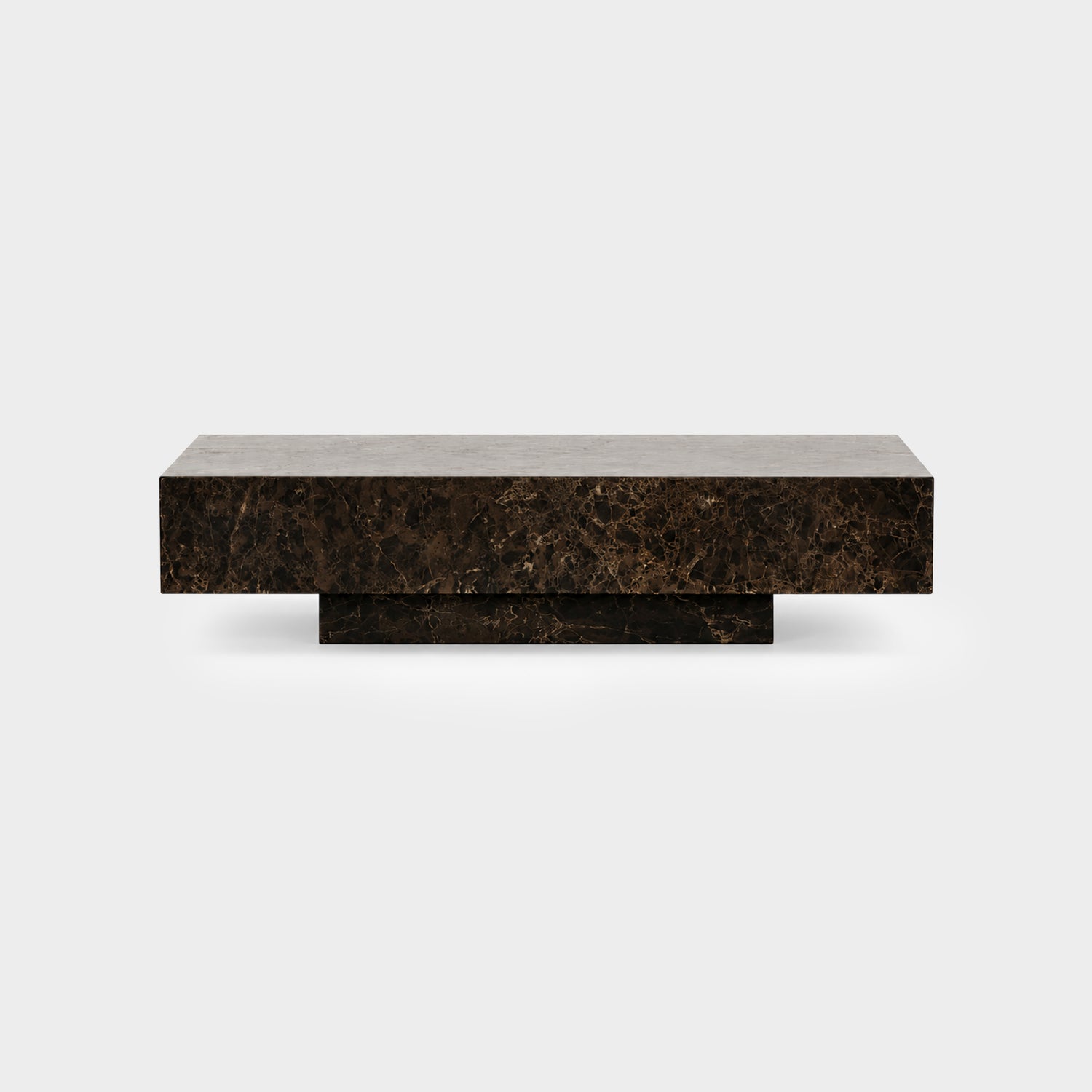 Block Coffee Table-Chocolate Marble Brown