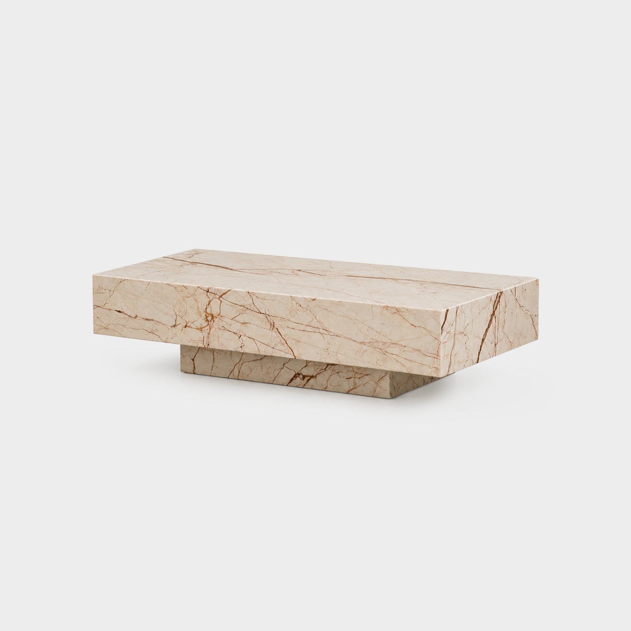 Block Coffee Table-Honeycomb Marble Honey