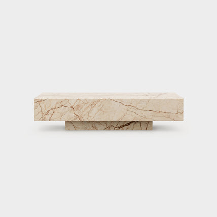 Block Coffee Table-Honeycomb Marble Honey