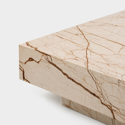 Block Coffee Table-Honeycomb Marble Honey