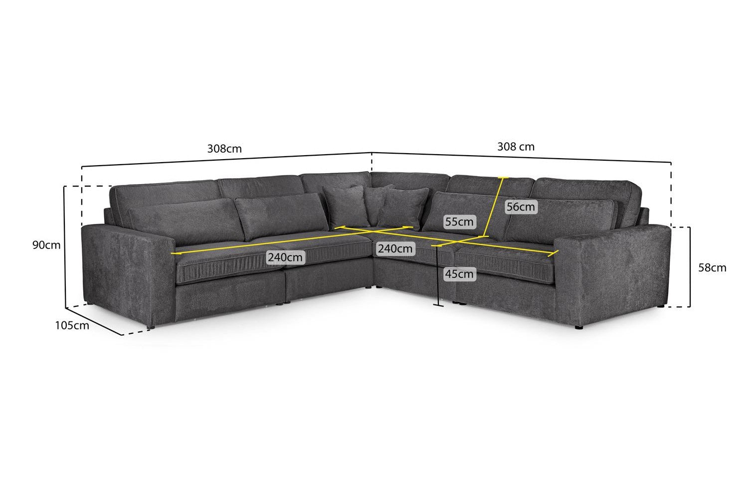 Kiana Modular Sofa Mocha Large Corner