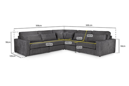 Kiana Modular Sofa Mocha Large Corner