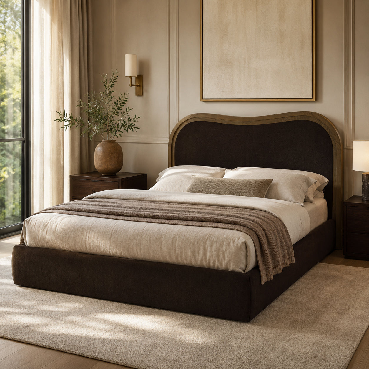 Daria Bed Queen Dark Brown