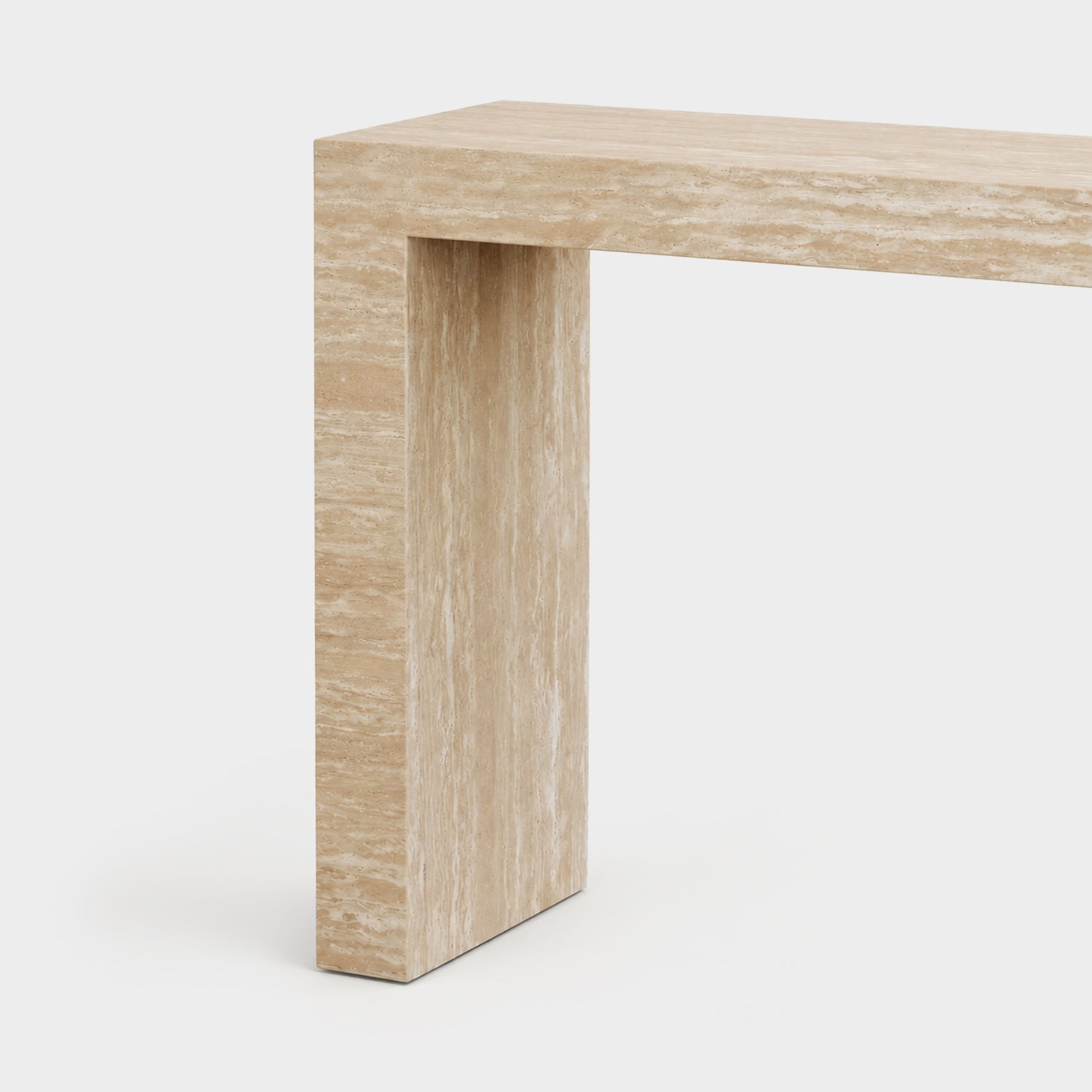 Edge Console Cream Travertine