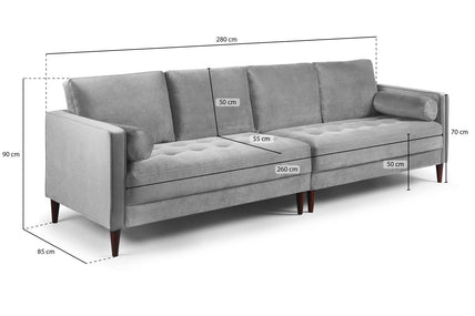 Harper Sofa Plush Grey 4 Seater