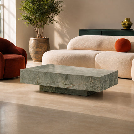 Block Coffee Table-Esmeralda Quartzite