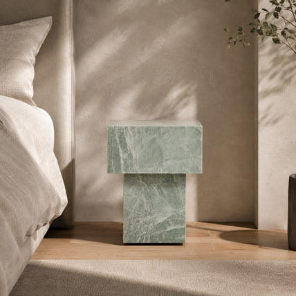 Ice Side Table-Esmeralda Quartzite