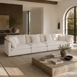 Dubai Feather Cloud Sofa Off White Linen 4 Seater