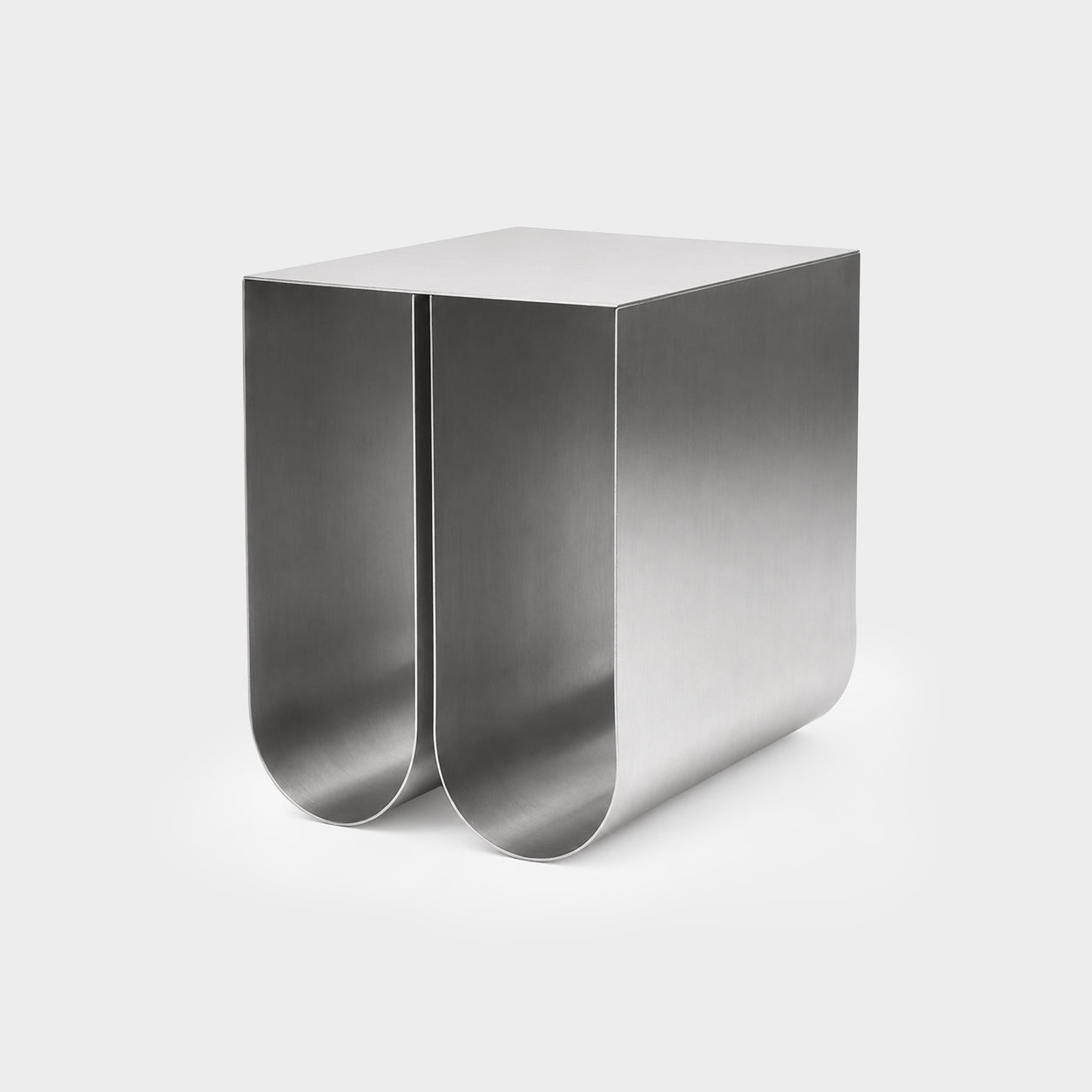 Fold Side Table Brushed Silver