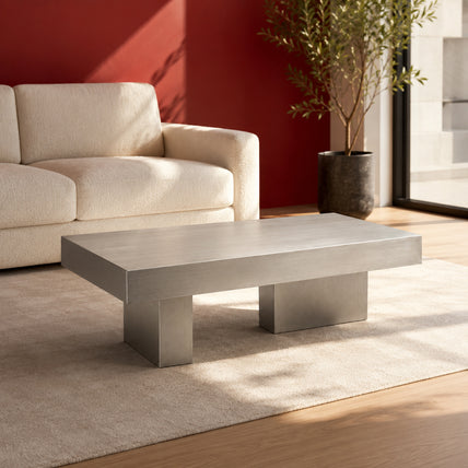 Frame Coffee Table Brushed Silver