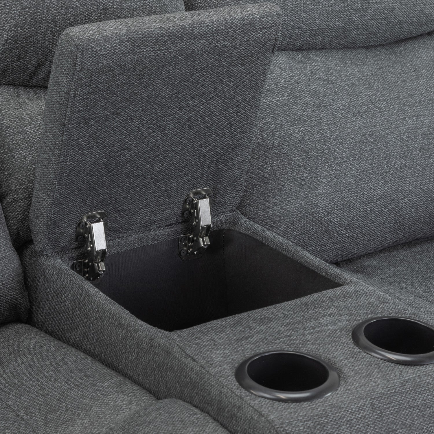Harald Electric Recliner Sofa Grey Fabric 2 Seater