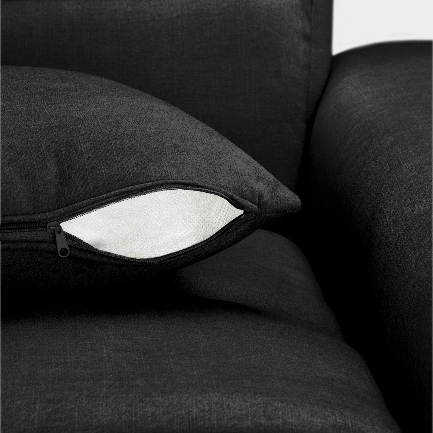 Jacob Sofa Black Right Hand Facing Corner