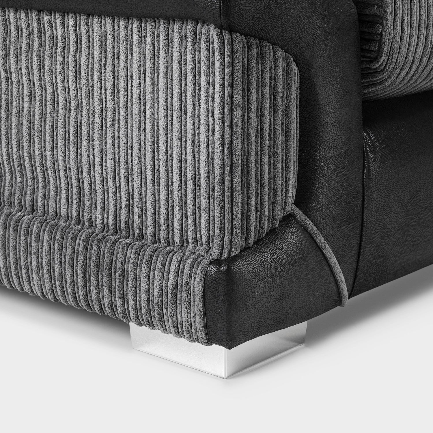 Logan Sofa Black/Grey Large Corner