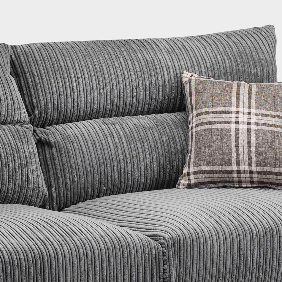 Logan Sofa Black/Grey Large Corner