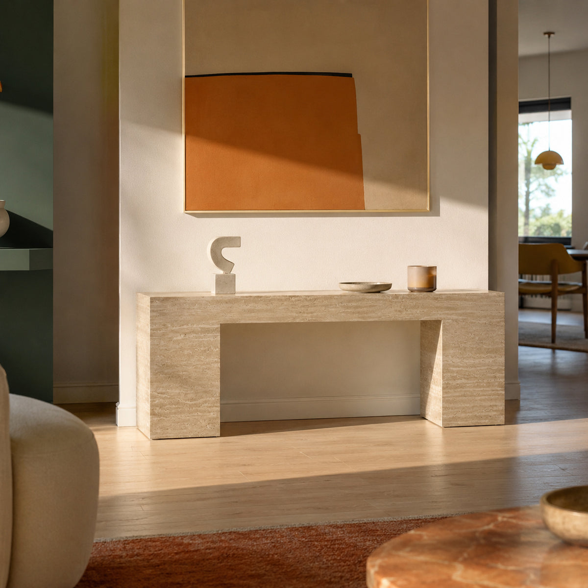 Heath Console Travertine