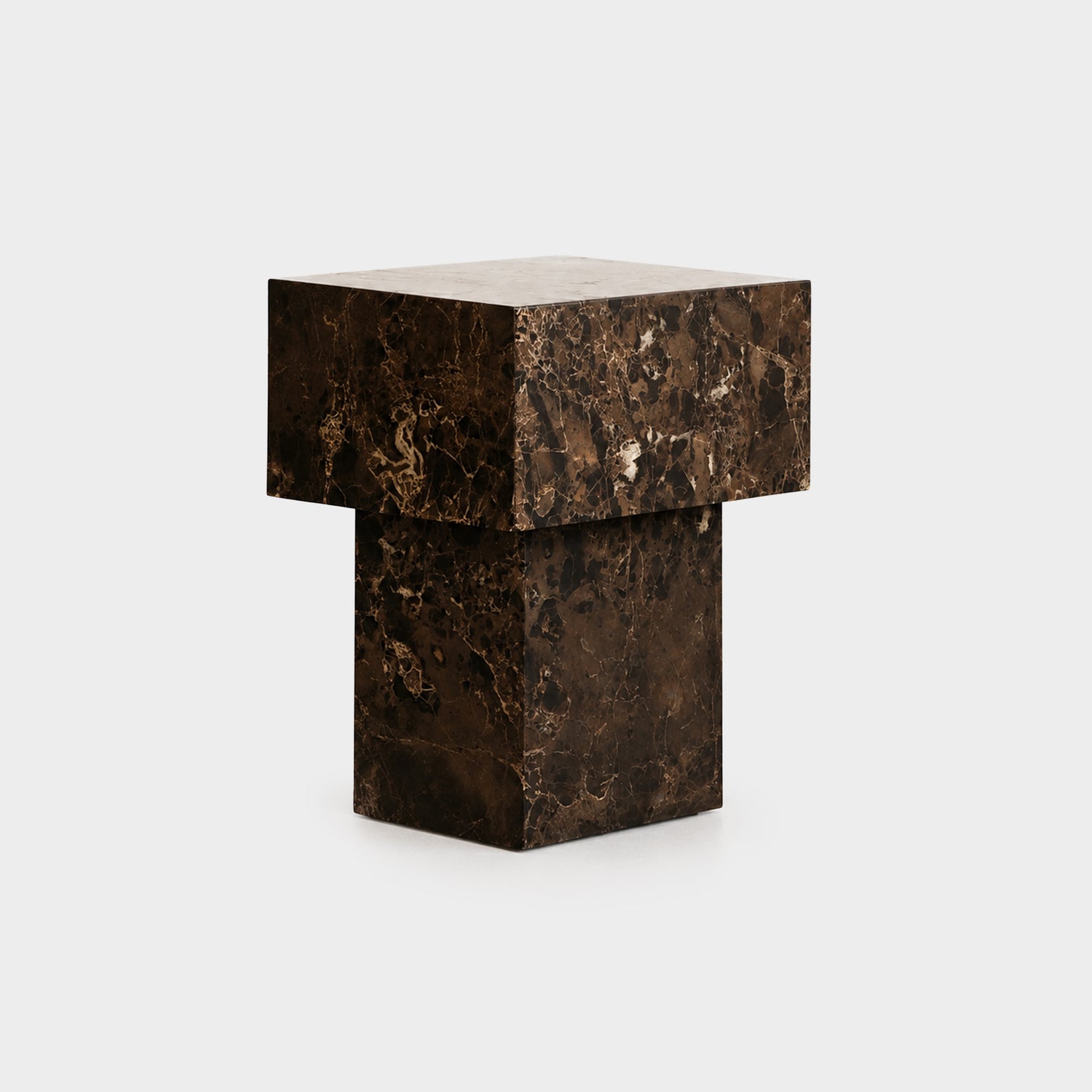 Ice Side Table-Chocolate Marble