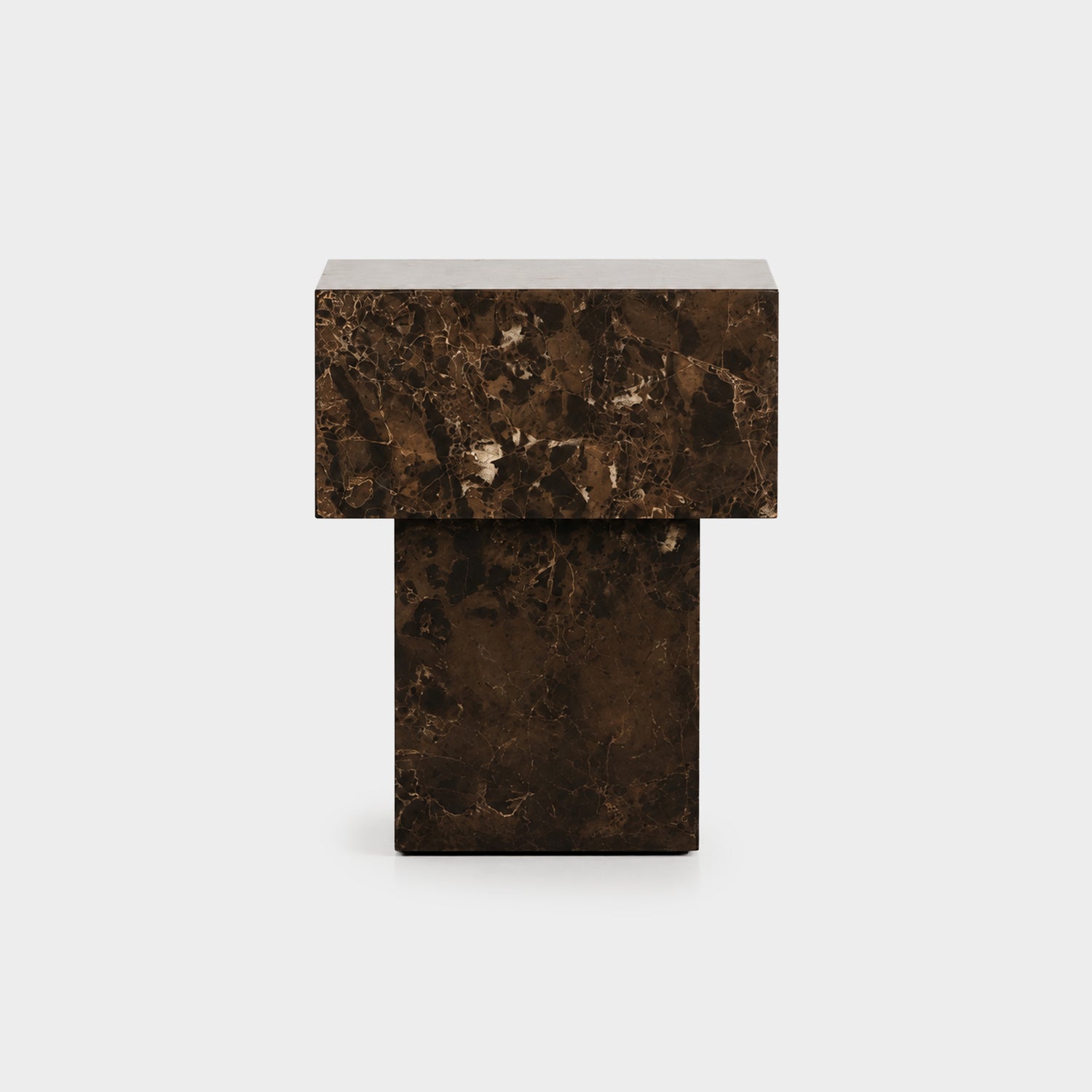 Ice Side Table-Chocolate Marble