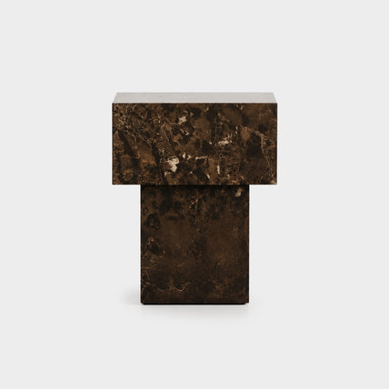 Ice Side Table-Chocolate Marble