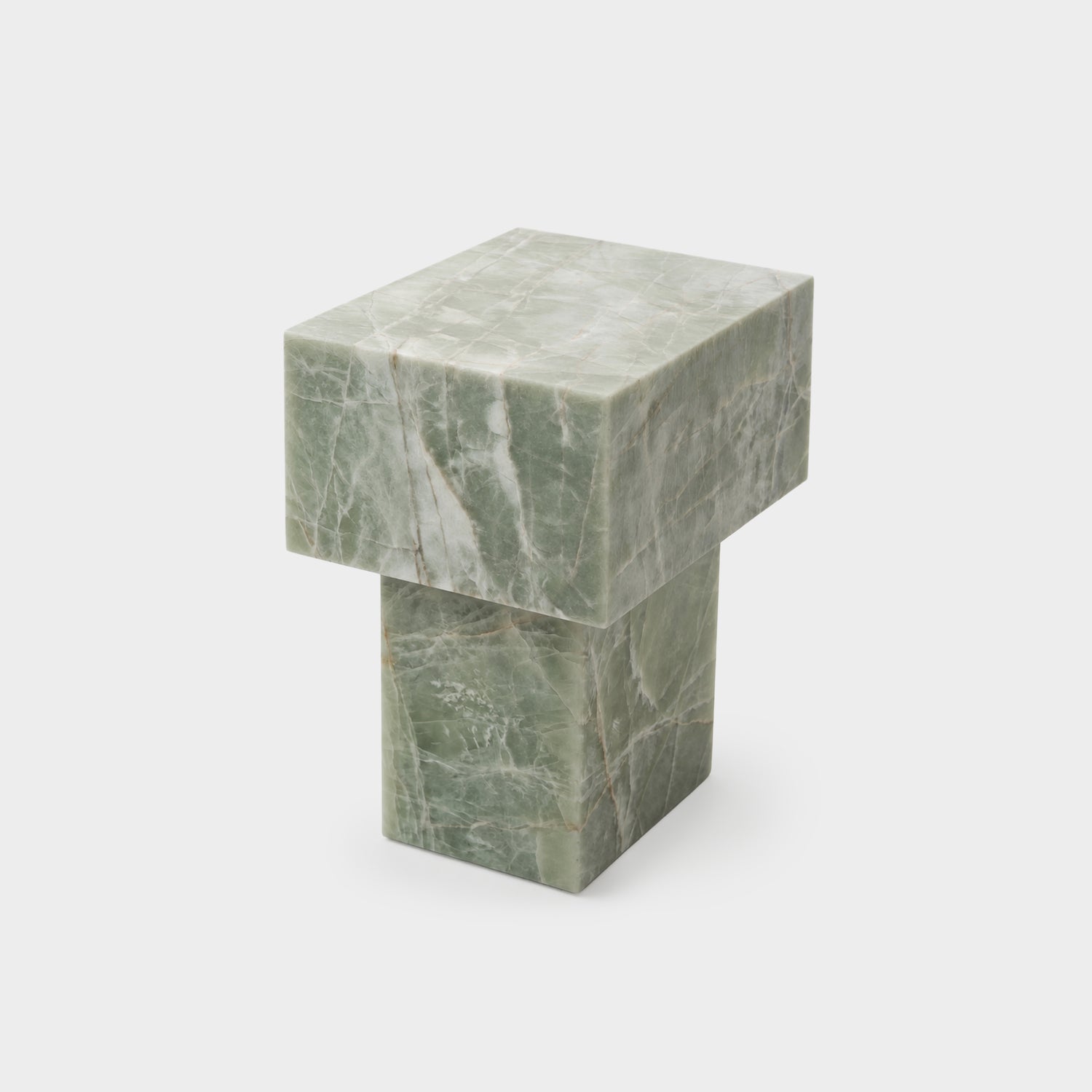 Ice Side Table-Esmeralda Quartzite