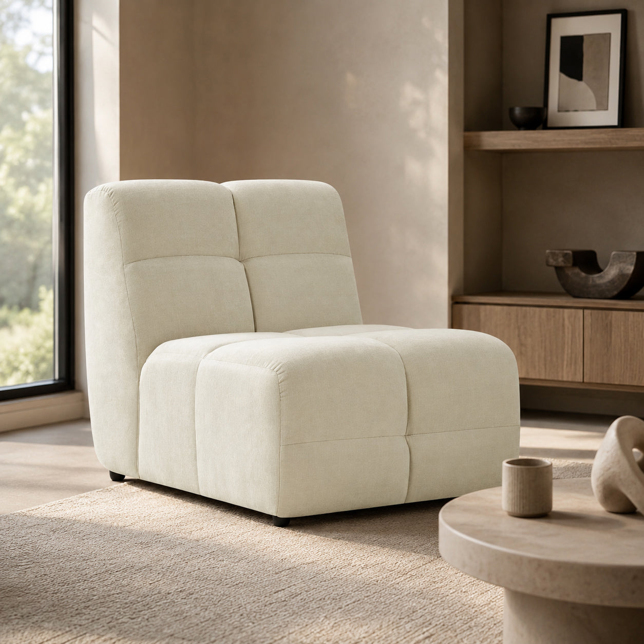Jacob Sofa Ivory Armless Piece