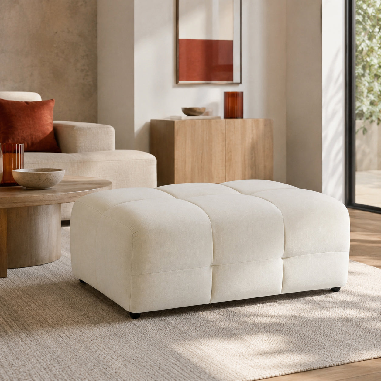 Jacob Sofa Ivory Footstool