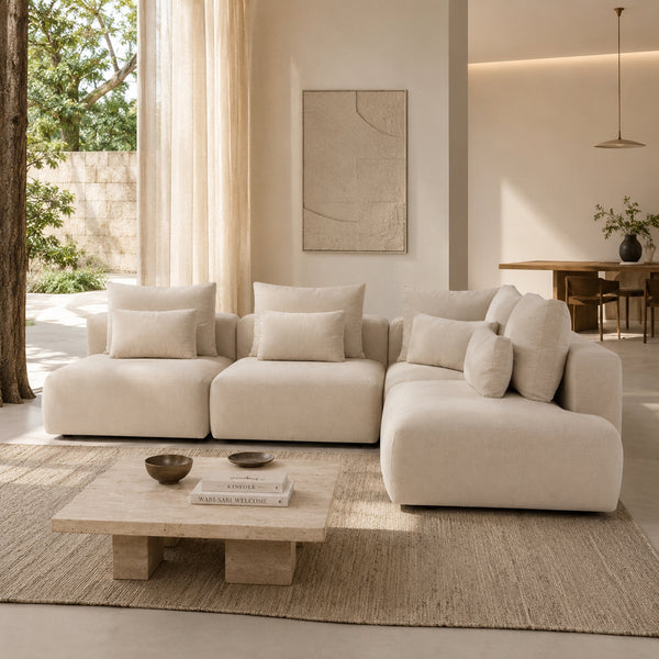 Jasmin Feather Cloud Sofa Beige Modular Corner