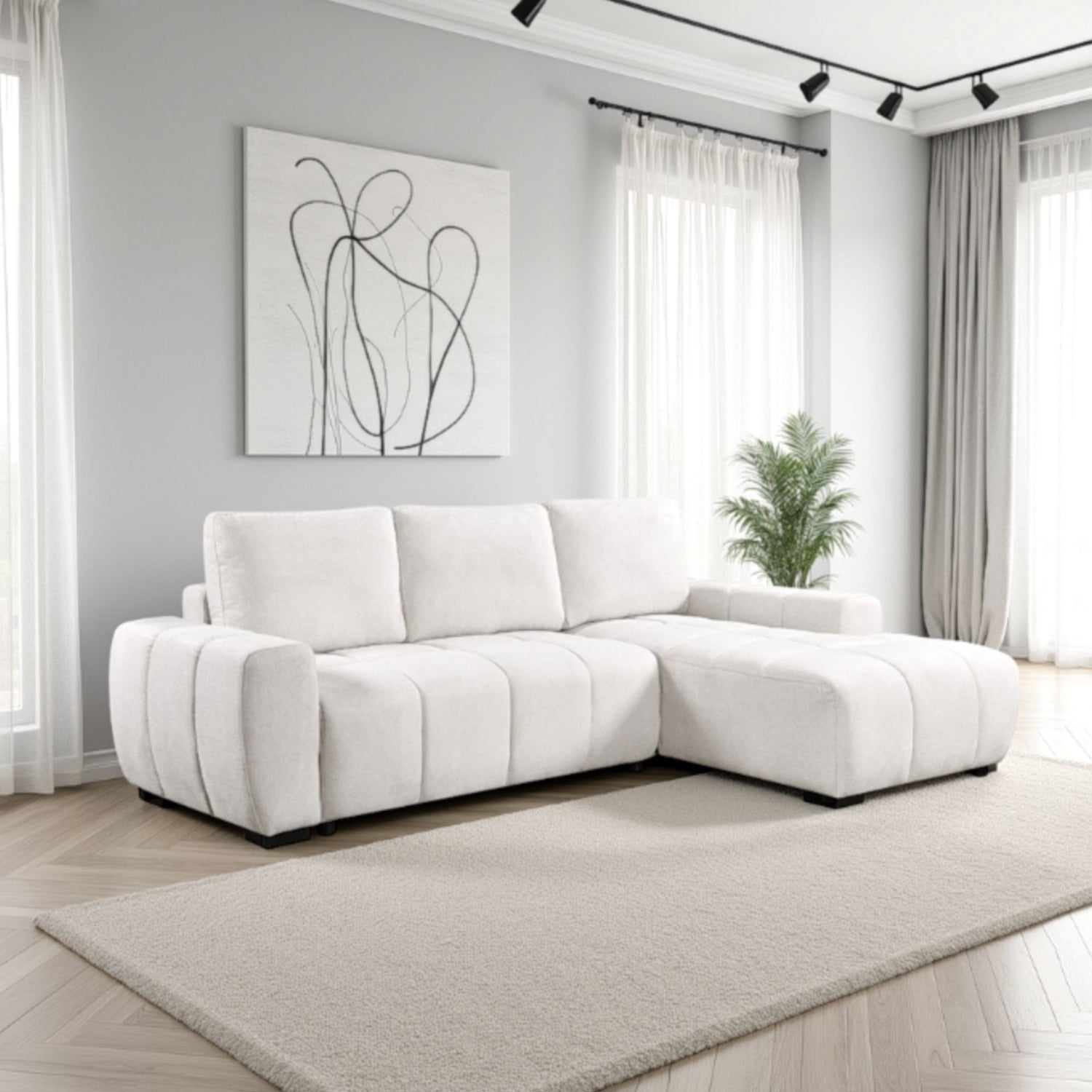 Lora Sofa Bed Beige Right Hand Facing Corner