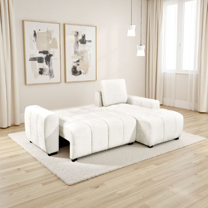 Lora Sofa Bed Cream Right Hand Facing Corner