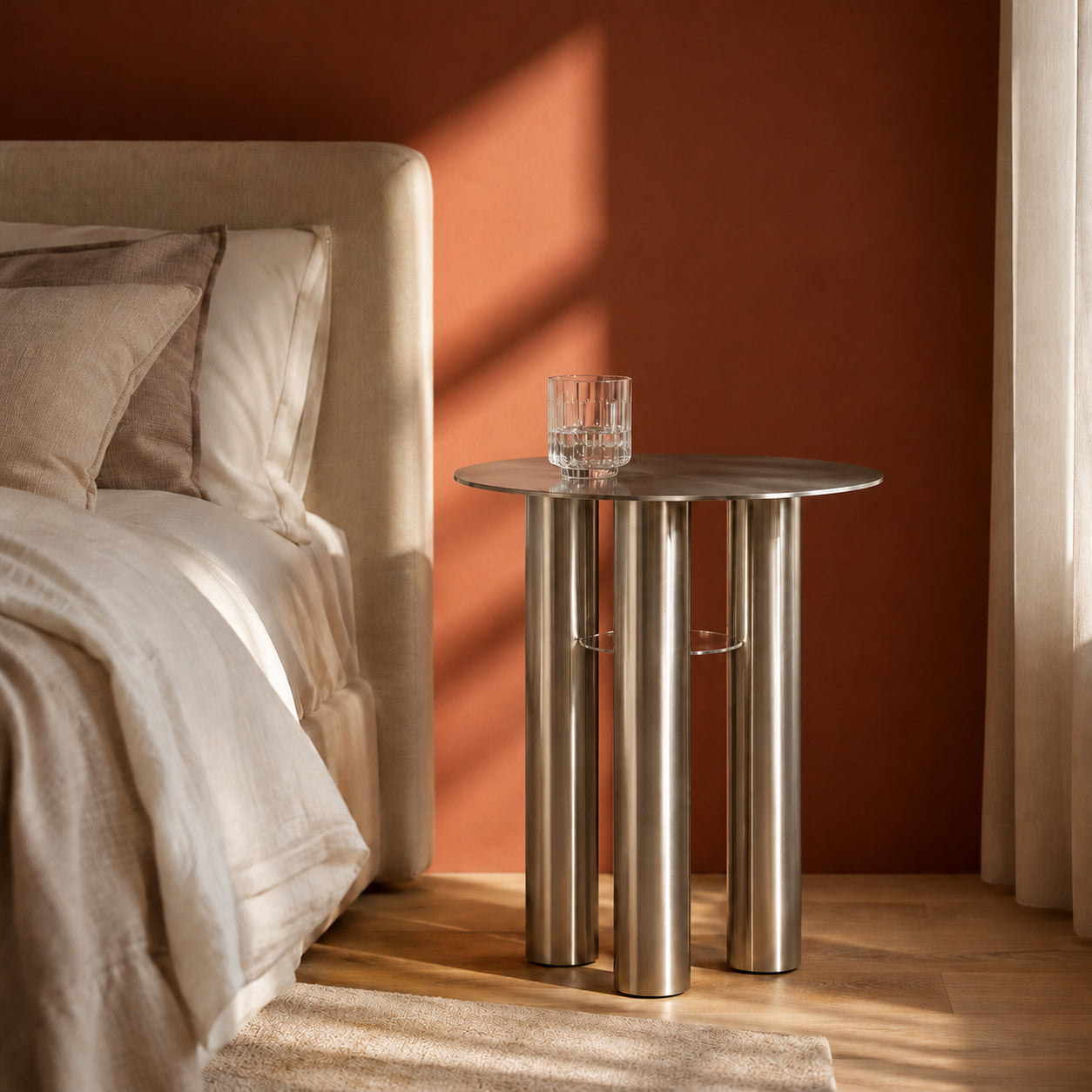 Lumen Side Table Brushed Silver