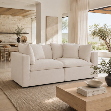 Mira Feather Cloud Sofa Beige 2 Seater