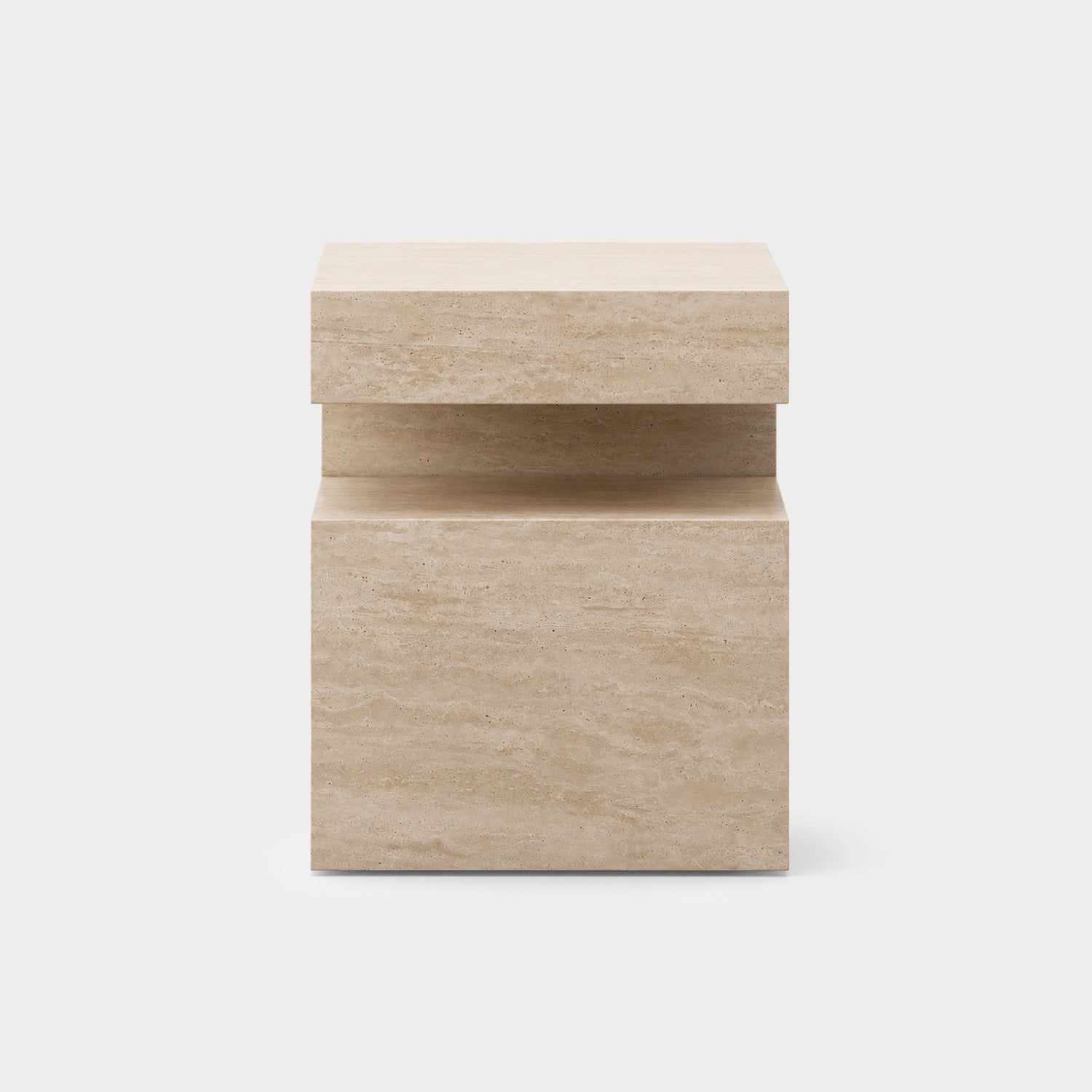 Notch Side Table-Travertine
