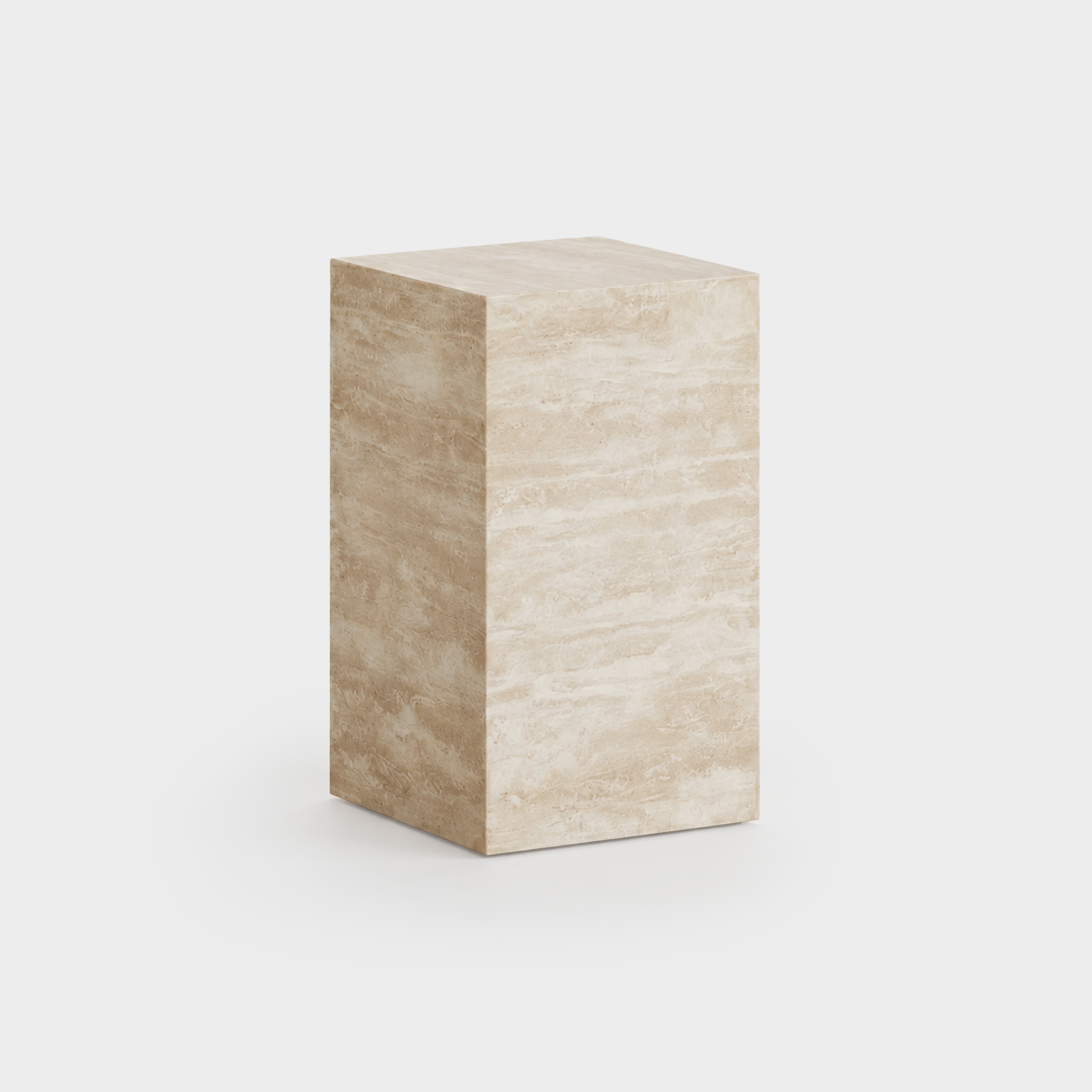 Pillar Accent Table-Travertine