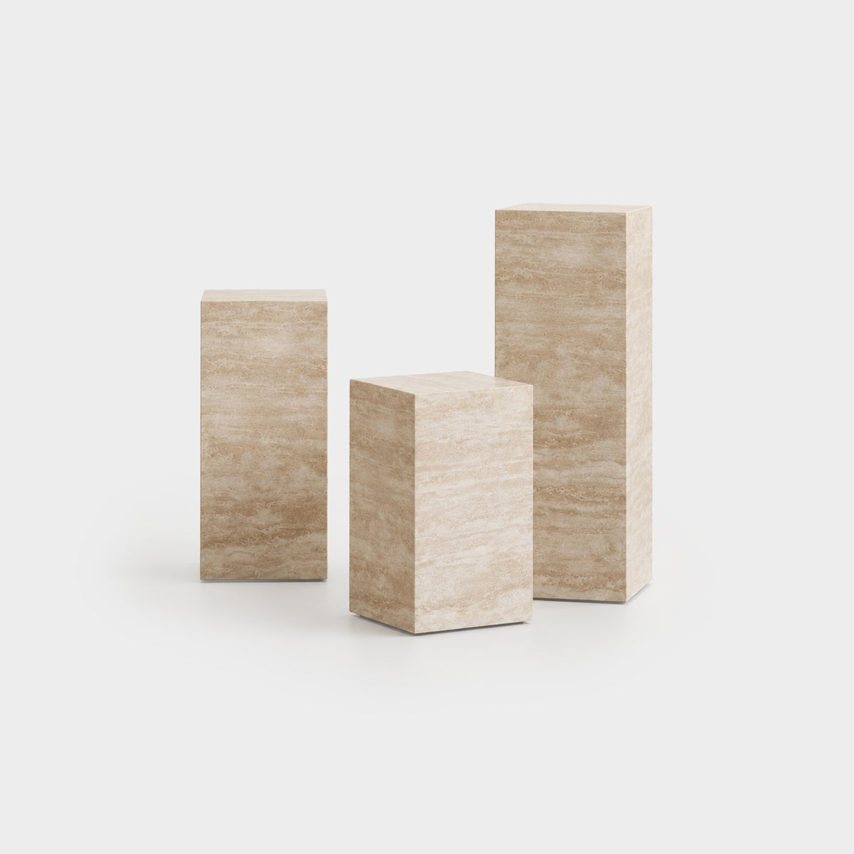 Pillar Accent Table-Travertine