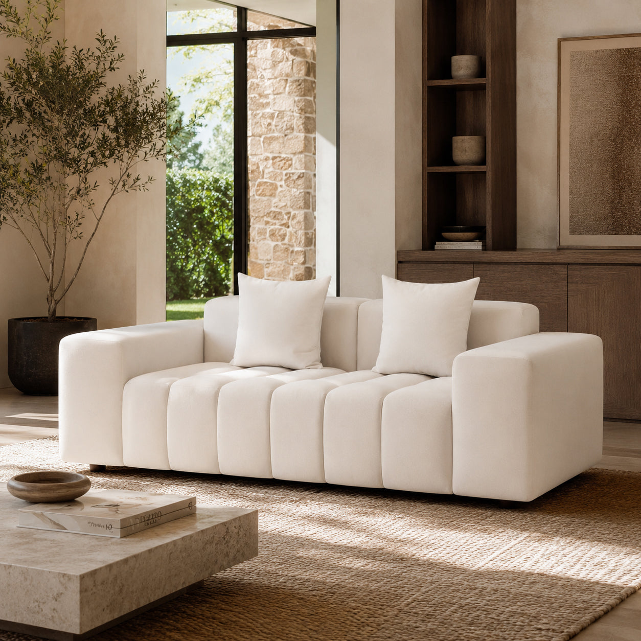Raha Sofa Beige 2 Seater