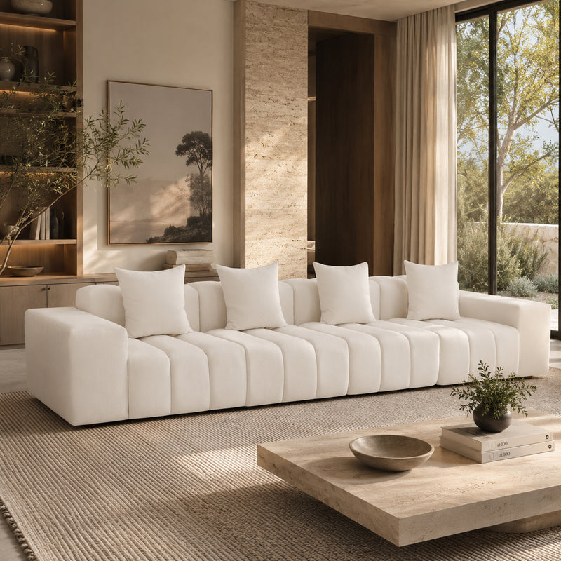 Raha Sofa Beige 4 Seater