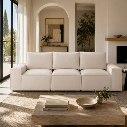 Sadir Sofa Beige 3 Seater