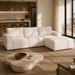 Sadir Sofa Beige 3 Seater + Ottoman