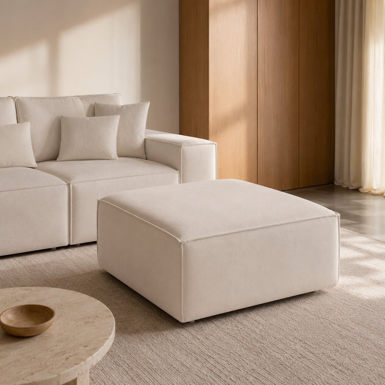 Sadir Sofa Beige Ottoman
