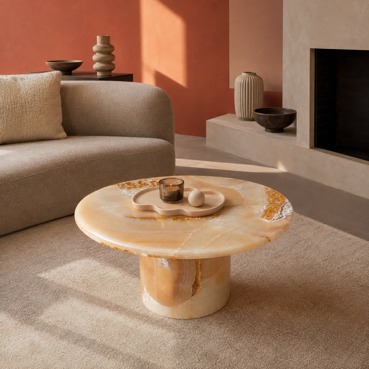 Safa Coffee Table Caramel Onyx