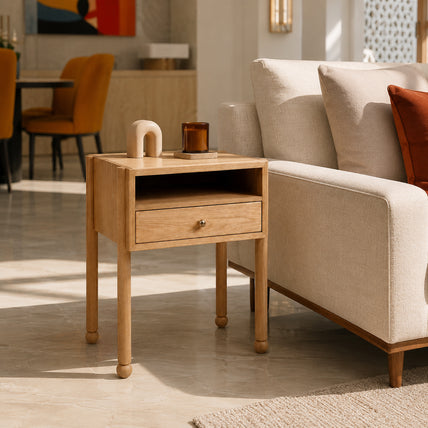 Solene Bedside Table Travertine
