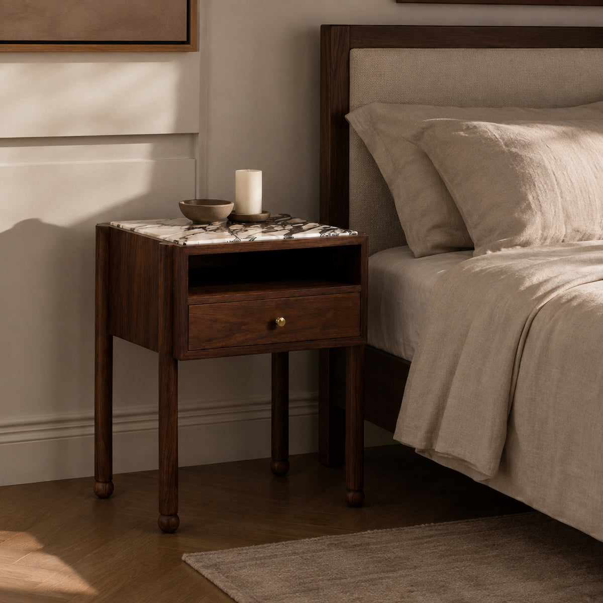 Solene Bedside Table Brown