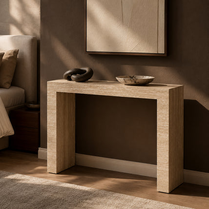 Edge Console Cream Travertine