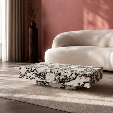 Block Coffee Table-Viola Marble
