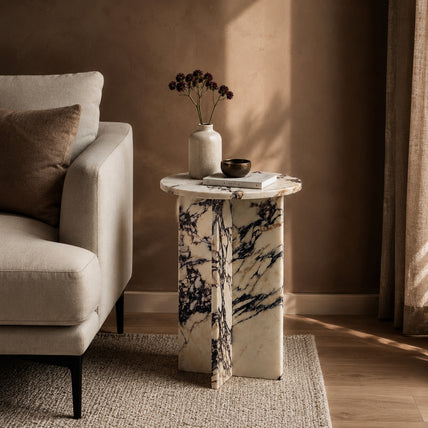 Axis Side Table-Calacatta Viola
