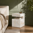 Notch Side Table-White Onyx